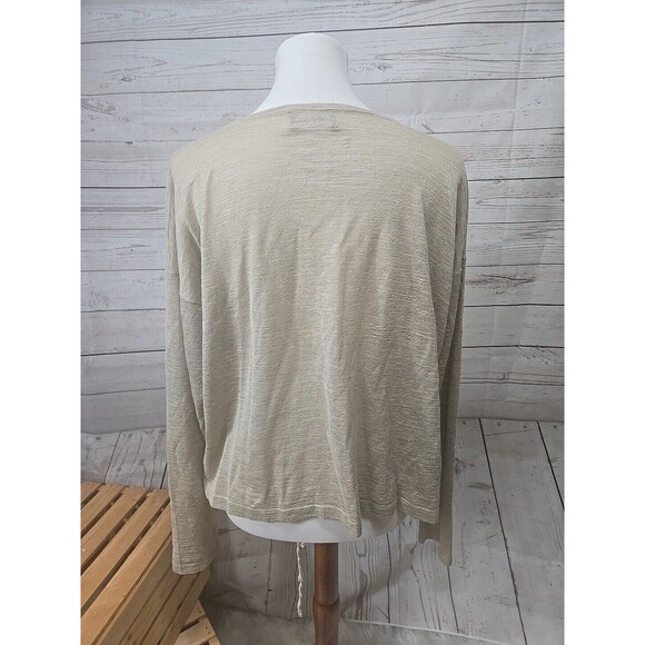 ESKANDAR Women's designer 55% silk and 45% hemp boxy lightweight sweater‎ - Picture 2 of 9